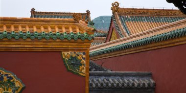 Roofs Dragons Walls Manchu Imperial Palace Shenyang Liaoning Chi clipart