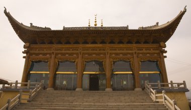 süslü ahşap Camii lanzhou gansu eyaleti Çin