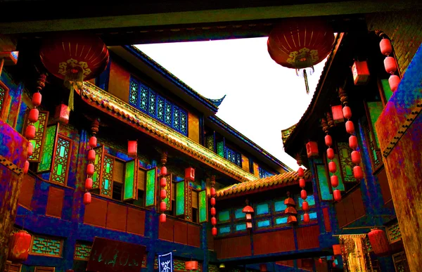 Jinli Strasse abstrakte Chengdu Sichuan China — Stockfoto