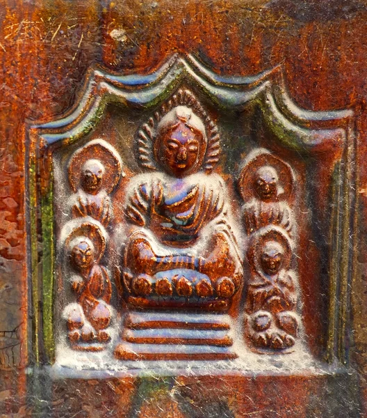 Ladrillos de Buda antiguos detalles Pagoda budista de hierro Kaifeng China — Foto de Stock