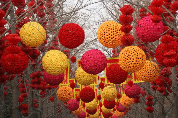 Chinese, Lunar, New Year Large Decorations Ditan Park, Beijing, — Stock Photo, Image