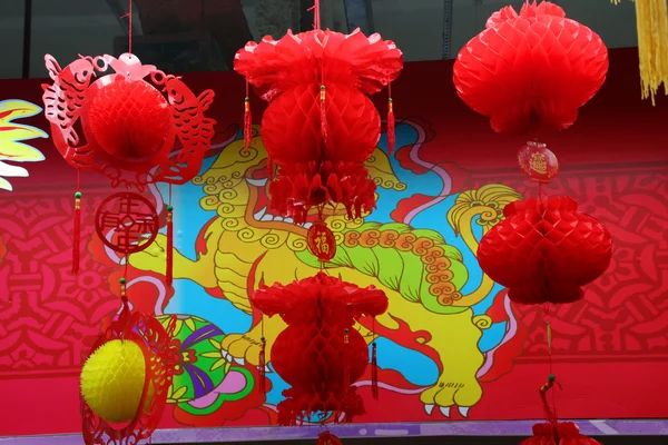 Κινεζικό σεληνιακό νέο έτος διακοσμήσεις Πεκίνο, Κίνα — Φωτογραφία Αρχείου