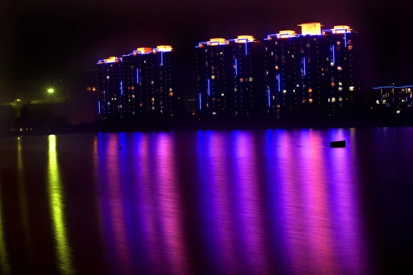 Apartmanok fények hun folyó fushun liaoning tartomány — Stock Fotó