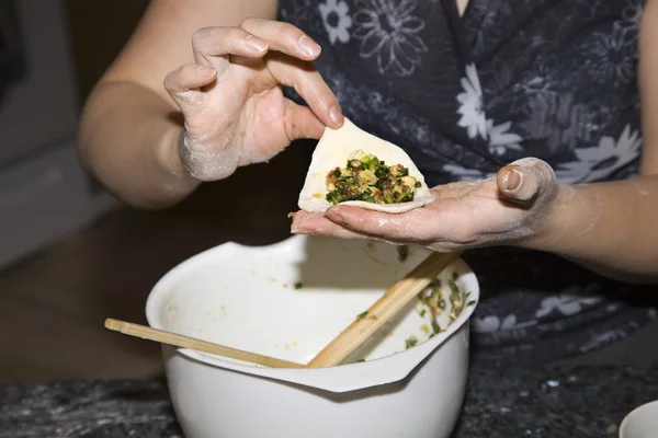 stock image Making Dumplings Spring Festival China