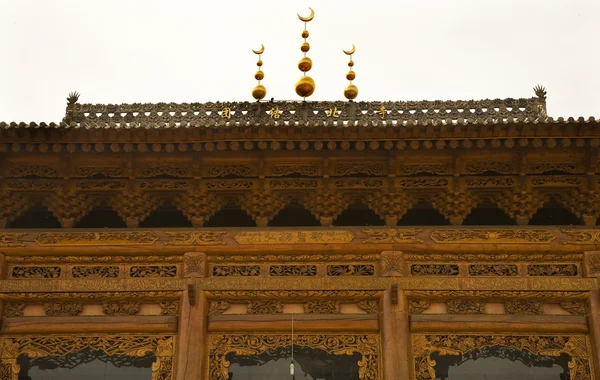 Ornate Wooden Mosque Close Up China — Stock Photo, Image