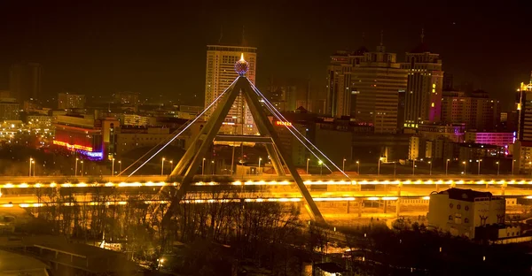 Noc strzał most miasta xining qinghai prowincji Chin — Zdjęcie stockowe