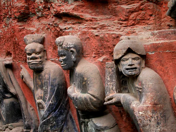 古代岩石彫刻、大足、四川省、中国 — ストック写真