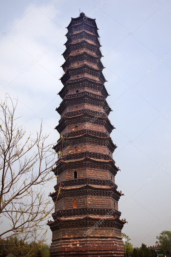 Ancient Iron Buddhist Pagoda Kaifeng China