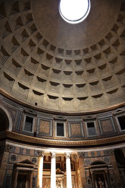 3pm Pantheon Sundial Effect Cupola Ceiling Hole Rome Italy clipart