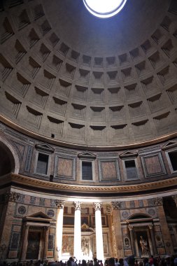 3 de pantheon güneş saati etkisi kubbe tavana delik Roma İtalya