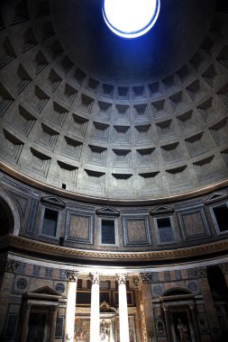3 de pantheon güneş saati etkisi kubbe tavana delik Roma İtalya