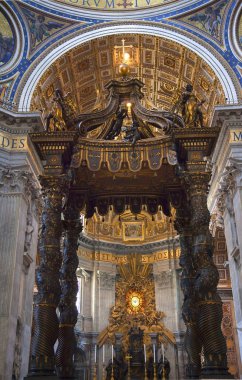 Vatikan Bernini'nin Baldacchino Roma İtalya içinde