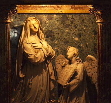 Bernini heykeli melek ve mary santa francesca romana bazilika fo