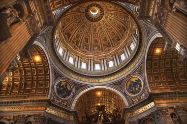 Vatican Inside Michaelangelo's Dome Rome Italy Overview clipart