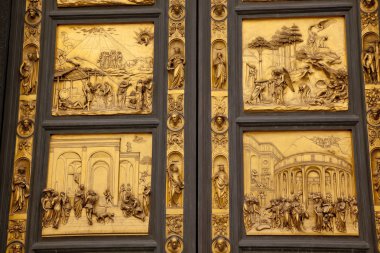 Ghiberti Paradise Baptistery Bronze Door Duomo Cathedral Florenc clipart