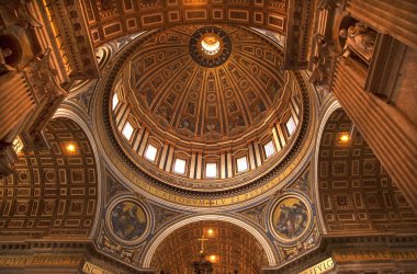 Michaelangelos Dome and Ceiling Vatican Inside Rome Italy clipart