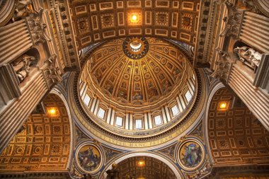 Vatican Inside Michaelangelo's Dome Statues Rome Italy clipart