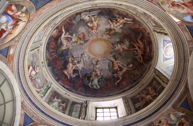 Vatican Museum Painted Dome Angels Fighting Demons Inside Ceilin clipart