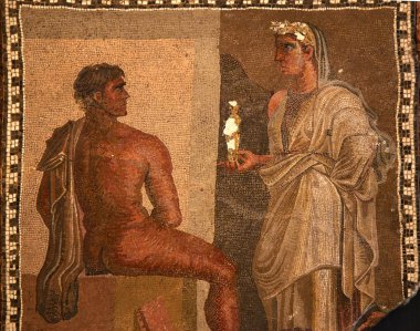 Ancient Roman Mosaic Baths Capitoline Museum Rome Italy clipart