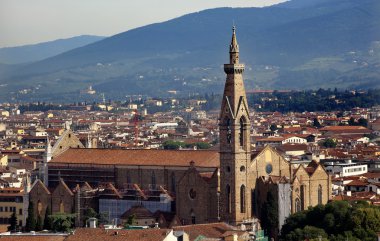 Basilica santa croce rooftops Floransa İtalya