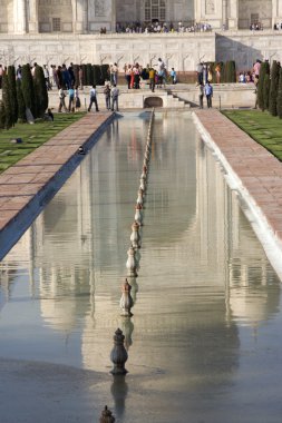 Taj mahal, agra, Hindistan, yansıma havuzuna