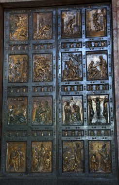 Vatican Bronze Door Sculpture Rome Italy clipart