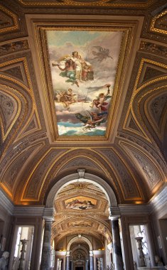 Vatican Museum Inside Painted Golden Ceiling Rome Italy clipart