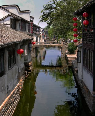 Zhouzhuang Ancient Chinese City with Canals clipart