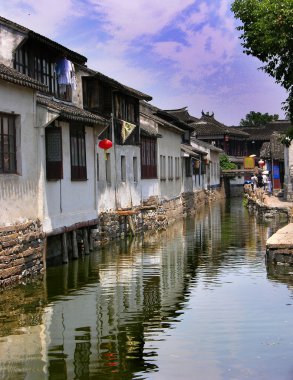 Zhou Zhuang China Ancient City Reflections from Canals clipart