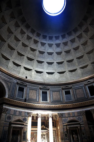 stock image 3pm Pantheon Sundial Effect Cupola Ceiling Hole Rome Italy