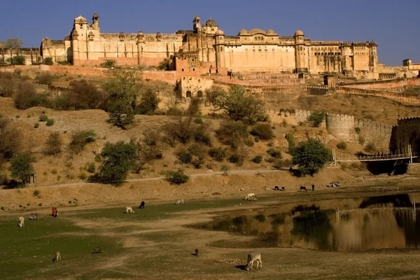 Bursztyn fort jaipur Indie — Zdjęcie stockowe