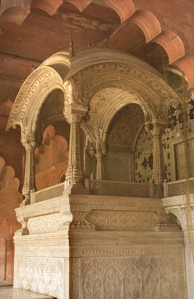 Trono Imperador Mughal Forte Vermelho, Delhi, Índia — Fotografia de Stock