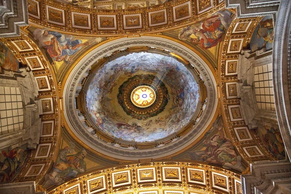 Vaticano Ornate Gold Ceiling Dome Paintings Roma Italia — Foto de Stock