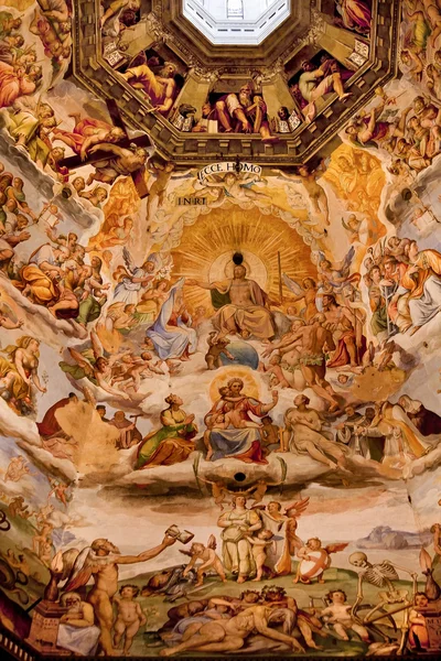 Jesus Christ Vasari Fresco Dôme Cathédrale de Duomo Basilique Dôme Fl — Photo