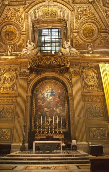 Limpeza da Basílica Vaticano Dentro Santuário Maria Roma Itália — Fotografia de Stock