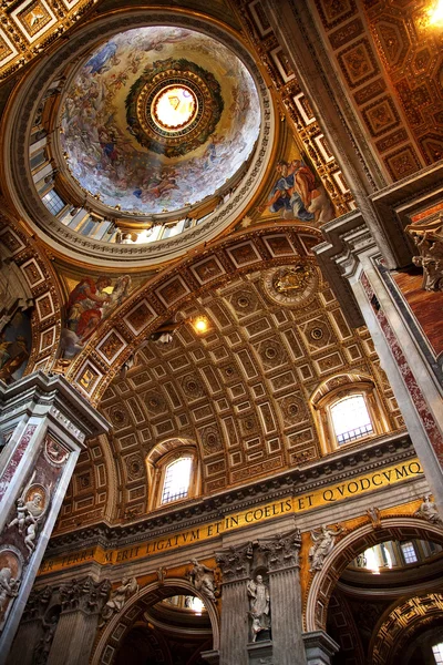 Vatican Ceiling Inside Dome Saint Peter's Basilica Rome Italy — Stock Photo, Image