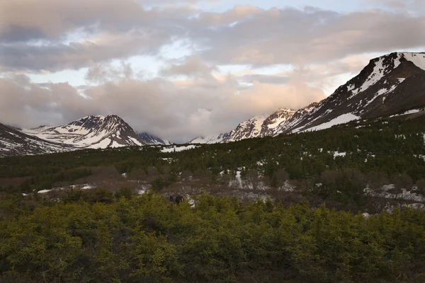 Escursionismo Montagna pianeggiante al tramonto Anchorage Alaska — Foto Stock