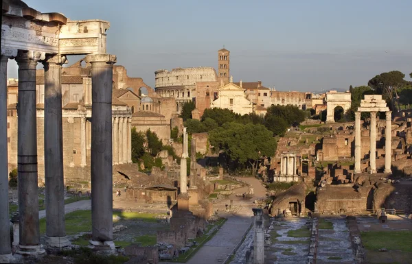 Forum przegląd centrum drogi Rzym Włochy — Zdjęcie stockowe