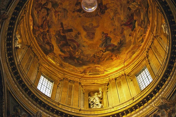 Gesu Jesuit Church Golden Dome Cuplola Paintings Rome Italy — Stock Photo, Image