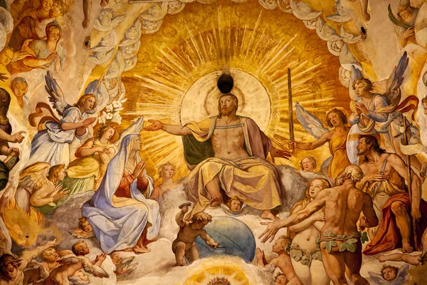 Jezus Chrystus vasari fresk kopuła katedry Bazyliki katedralnej kopuły fl — Zdjęcie stockowe