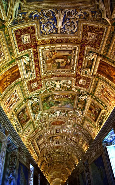 Musée du Vatican Carte Salle Intérieur Plafond Rome Italie — Photo