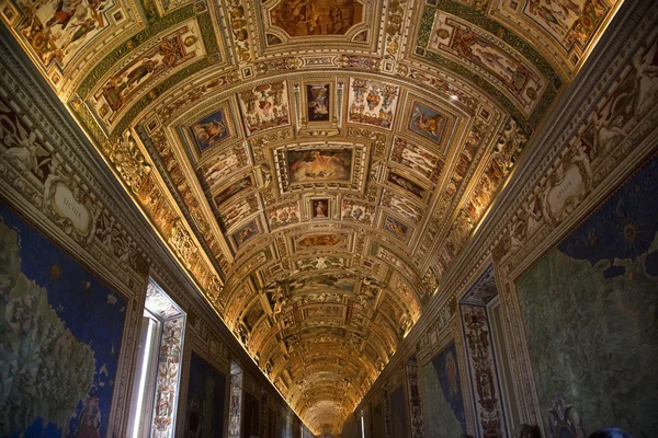 Vatican Museum Inside Map Room Ceiling Details Rome Italy — Stock Photo, Image