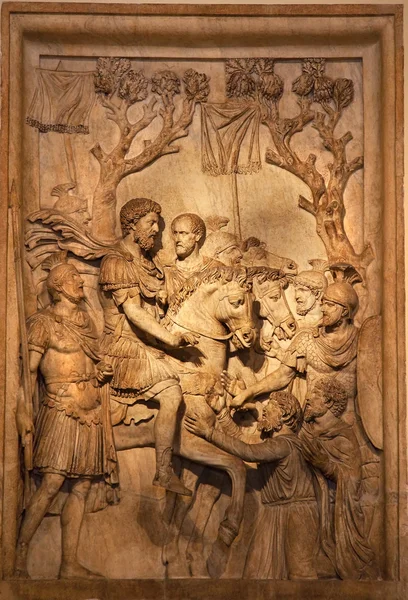 Роман Марк Аврелій скульптура Капітолійським Музеєм римського Італії — стокове фото