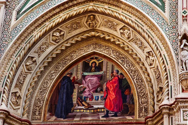 Mary Mosaic Facade Duomo Cathedral Basilica Florence Italy — Stock Photo, Image