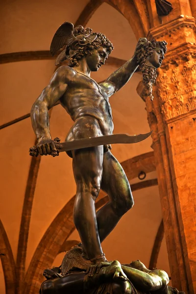 Cellini 페르세우스 동상 palazzo vecchio 피렌체 이탈리아 — 스톡 사진