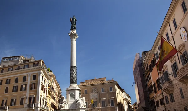 Piazza Mignanelli Colonna Coluna Dell Immacoloata Embass Espanhol — Fotografia de Stock