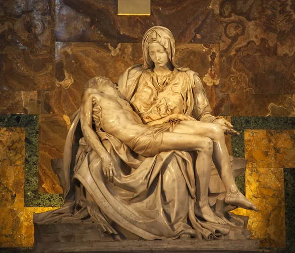 Rzeźba pieta Michaelangelo Watykanu Rzym Włochy — Zdjęcie stockowe