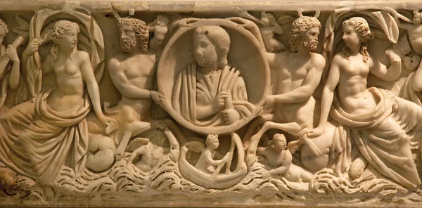 Caja de entierro romana Escultura Museo Capitolino Roma Italia — Foto de Stock