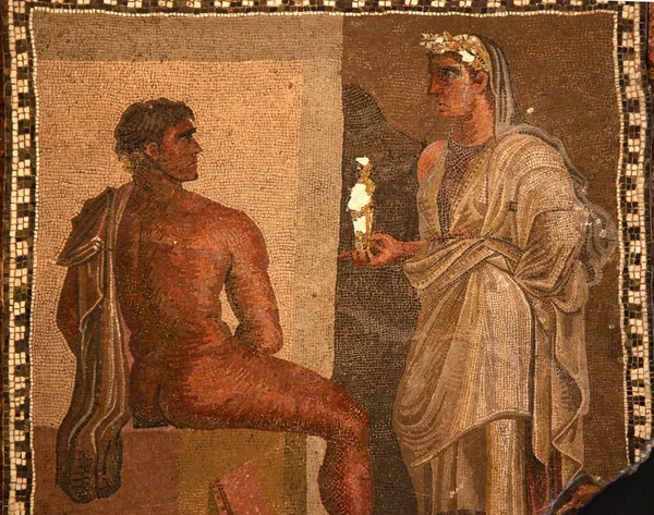 Antiguos baños de mosaico romanos Museo Capitolino Roma Italia — Foto de Stock
