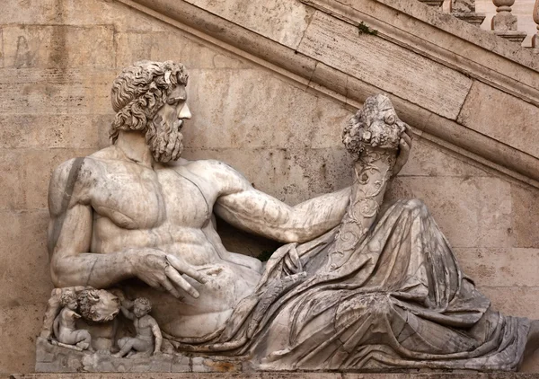 Statue of Roman Age Representing Tiber Dynasty Capitoline Hill R — Zdjęcie stockowe
